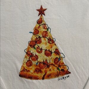 J. Crew Crew Cuts Festive Tree Long Sleeve Shirt - White. Size XL (12-14)